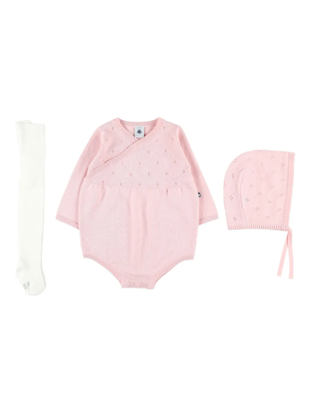 Petit Bateau Strampler-Set mit Trikotmuster - Rosa