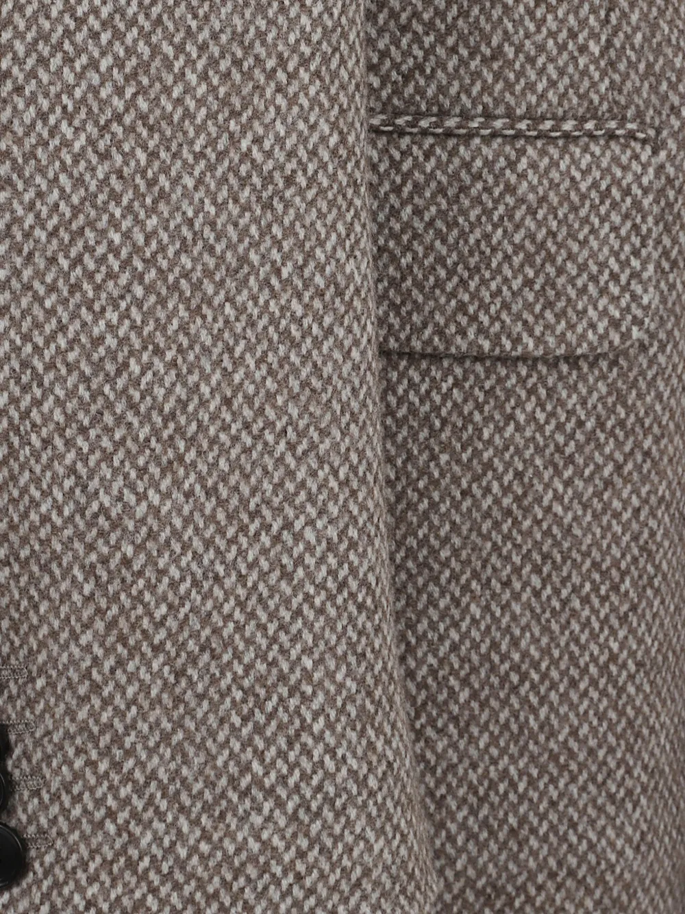 Zegna Double-breasted Herringbone-effect Coat In Gray