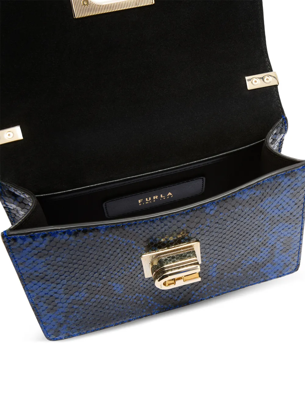 Furla Arco crossbodytas met pythonprint Blauw