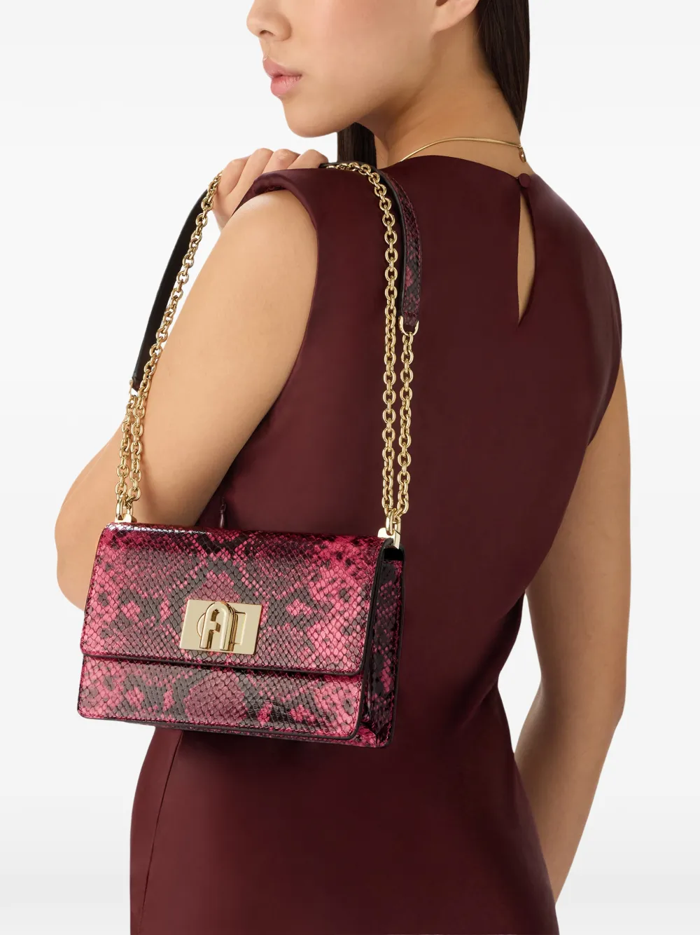 Furla 1927 mini-crossbodytas met dierenprint Roze