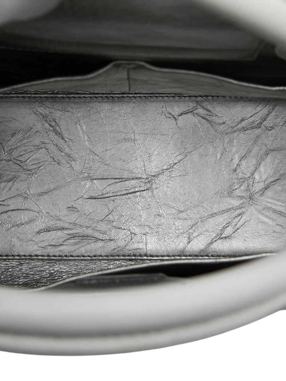 Pre-owned Dior 2016 Medium Metallic Crinkled Calfskin Ever Satchel In Silver