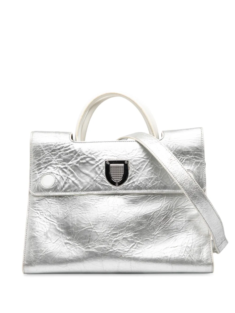 Christian Dior Pre-Owned 2016 ミディアム メタリック クリンクルカーフ ディオールエヴァー サッチェルバッグ Christian Dior Pre-Owned 2016 ミディアム メタリック クリンクルカーフ ディオールエヴァー サッチェルバッグ