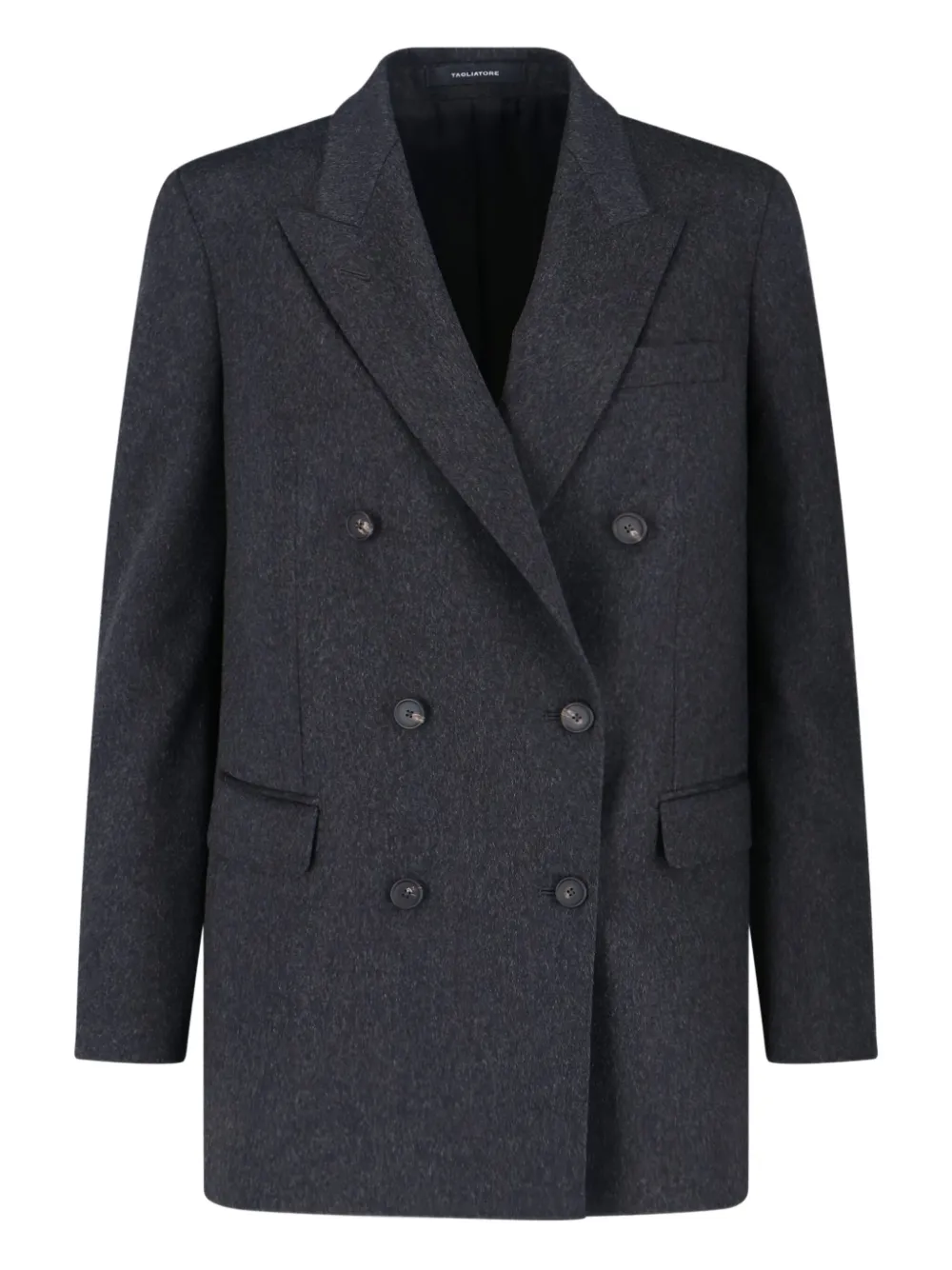 Tagliatore Tailored Minimalist Jacket With Classic Lapels In Blue