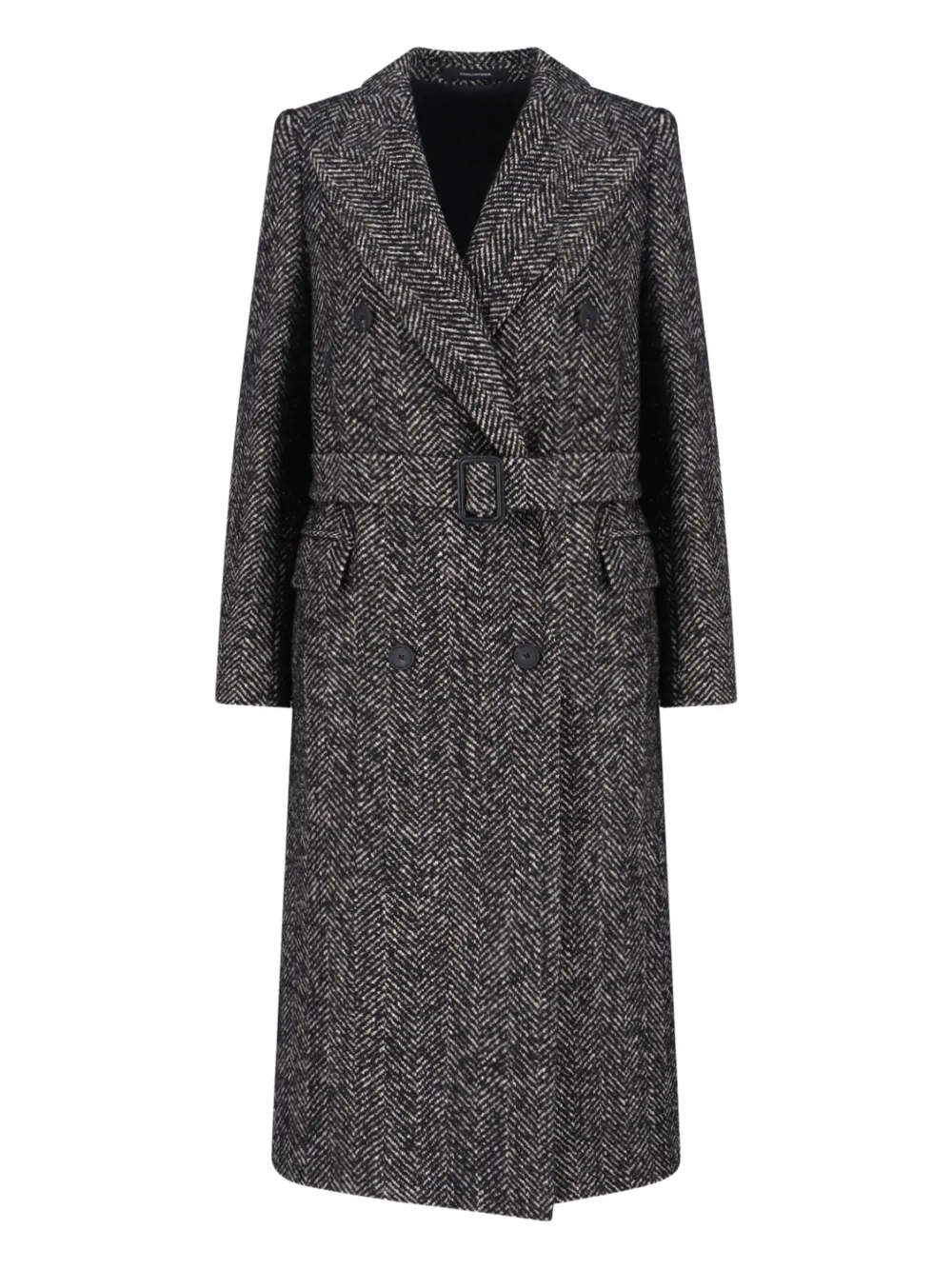 Tagliatore Tailored Black Jacket With Classic Collar And Sophisticated Silhouette In Animal Print