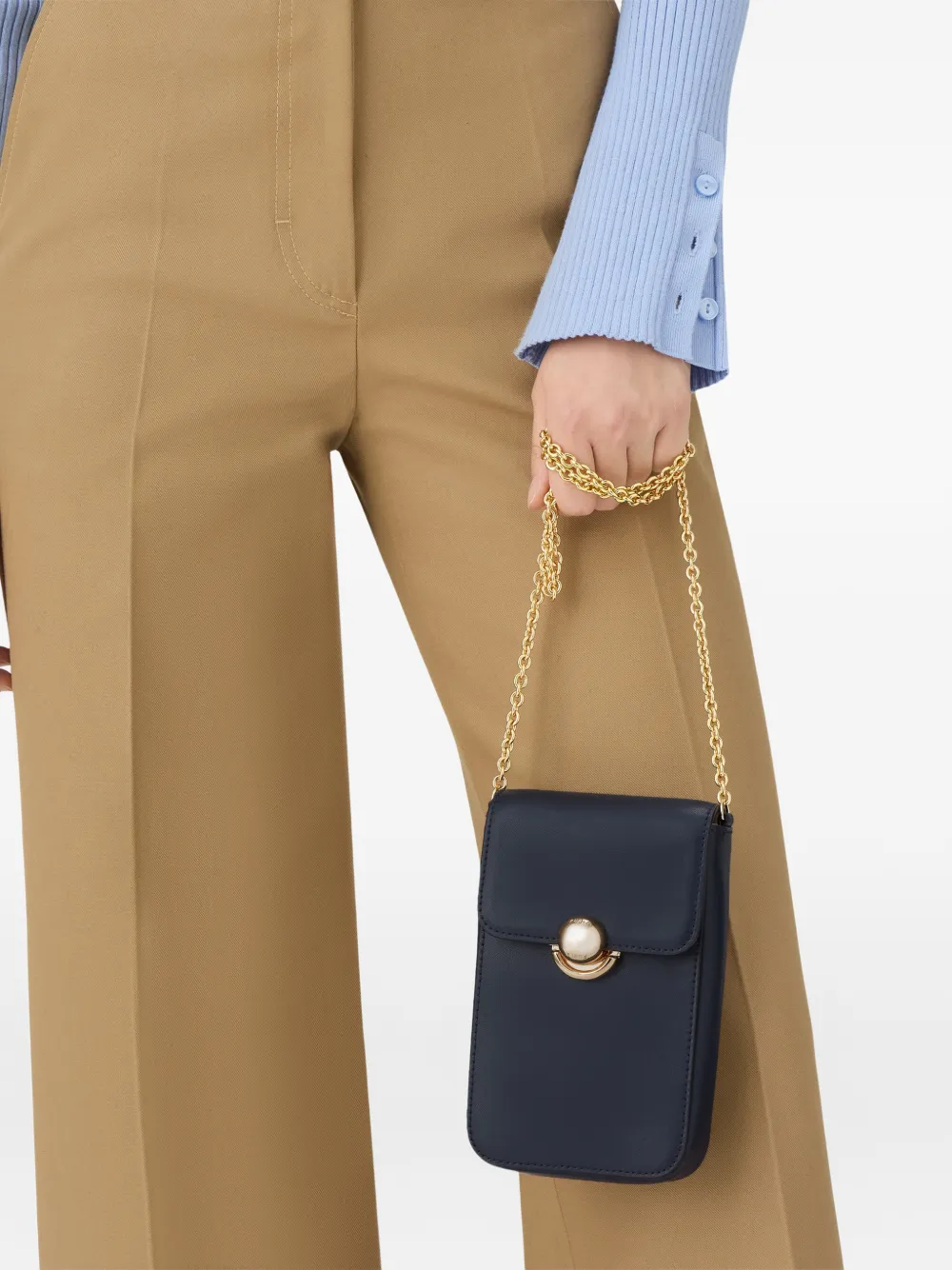  Furla Borsa A Tracolla Vertical Con Catena - Blu 