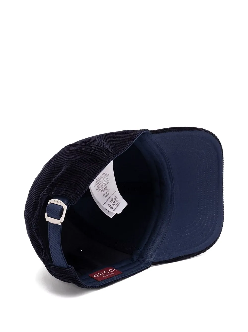 Gucci Ribfluwelen honkbalpet met logo Blauw