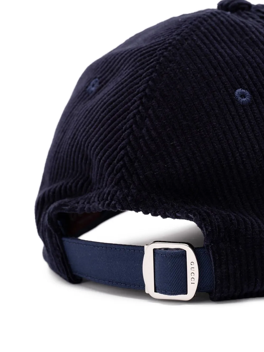 Gucci Ribfluwelen honkbalpet met logo Blauw