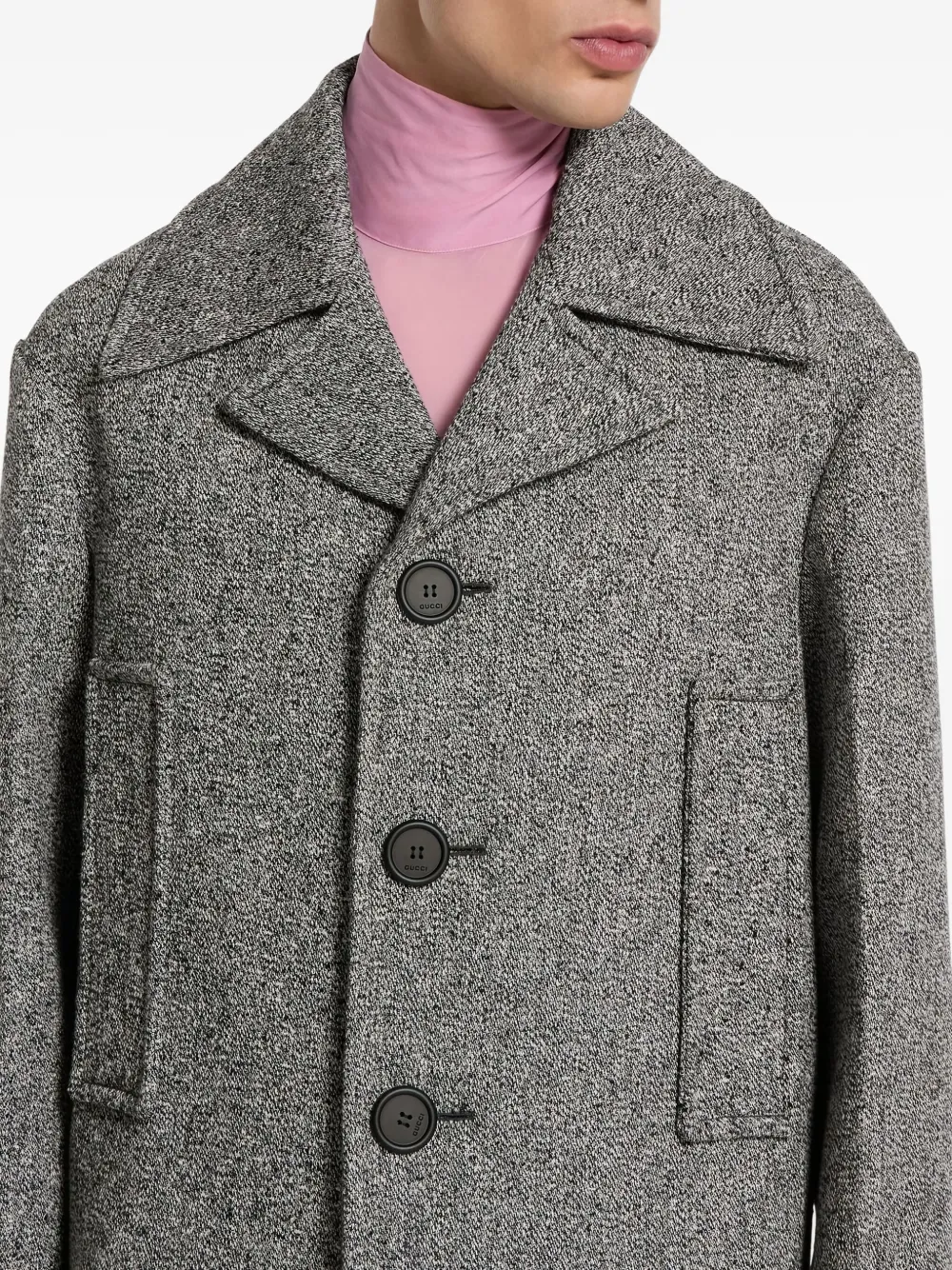 Gucci Jas met enkele rij knopen Grijs