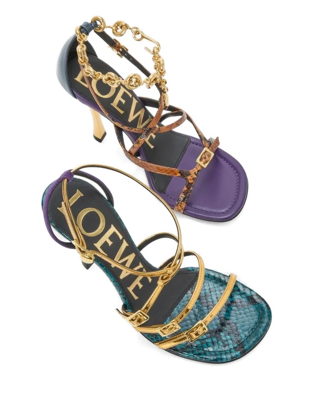 LOEWE 90mm buckle strap sandals Goud