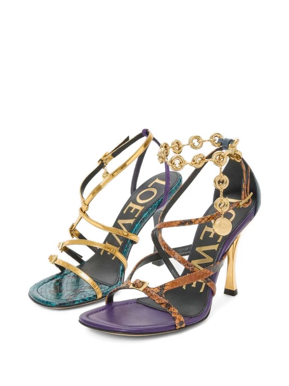 LOEWE 90mm buckle strap sandals Goud