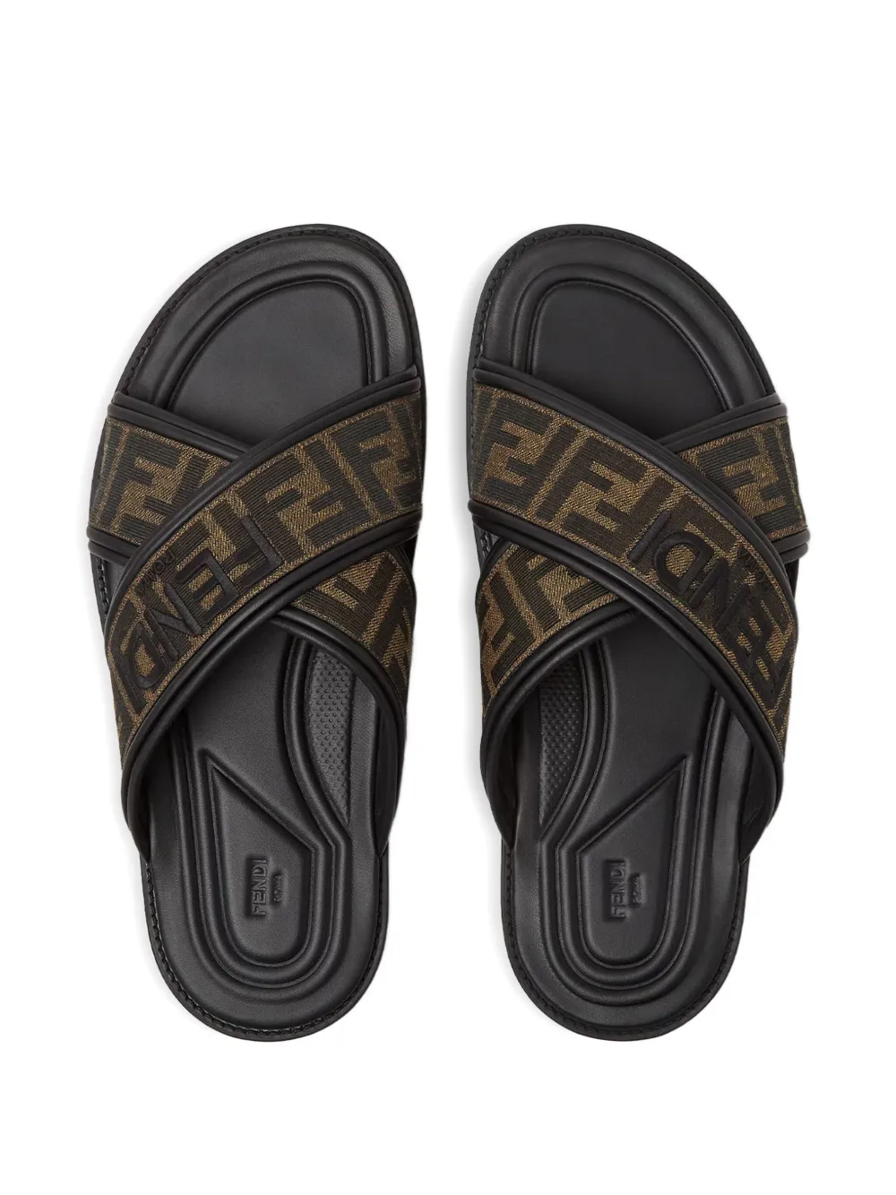 FENDI logo-pattern sandals Zwart