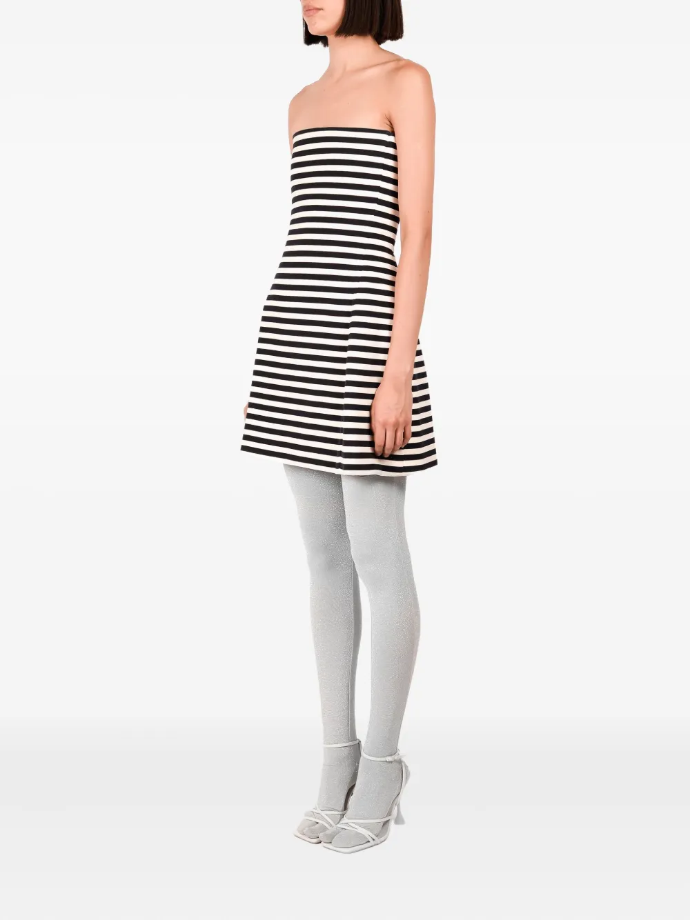 Ioana Ciolacu Gestreepte strapless jurk Wit