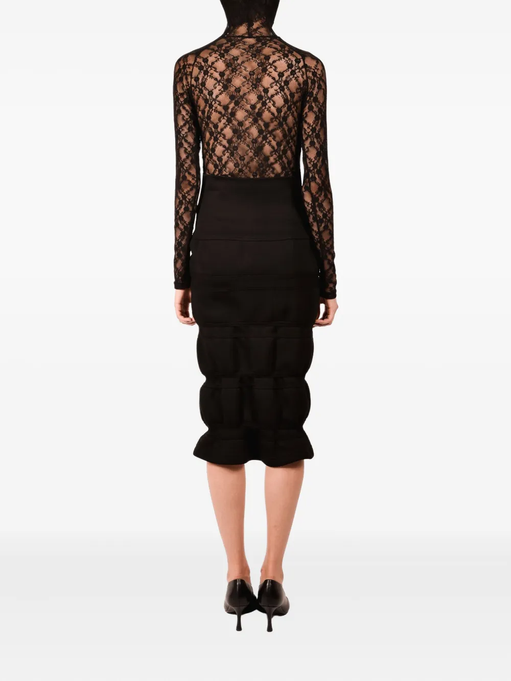 Ioana Ciolacu Tiered Pencil Skirt In Black