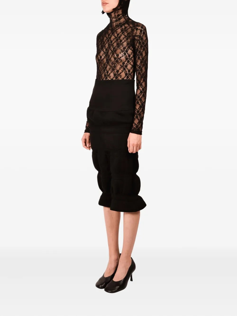 Ioana Ciolacu Tiered Pencil Skirt In Black
