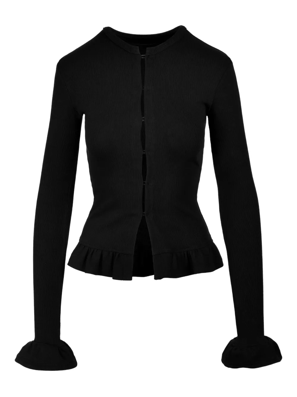 Ioana Ciolacu Daffodil Peplum Cardigan In Black