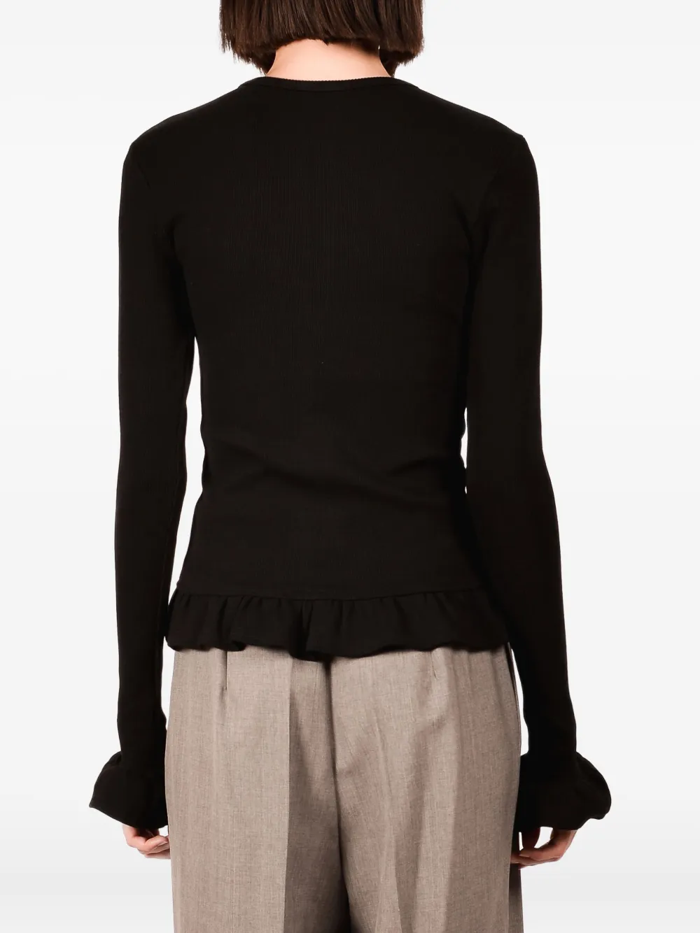 Ioana Ciolacu Daffodil Peplum Cardigan In Black