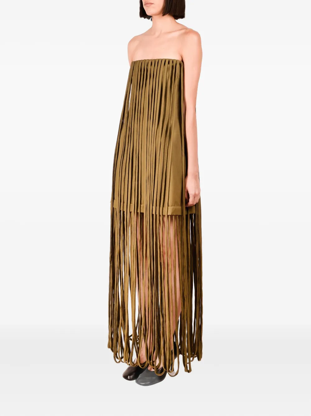 Ioana Ciolacu Jurk met franje Bruin