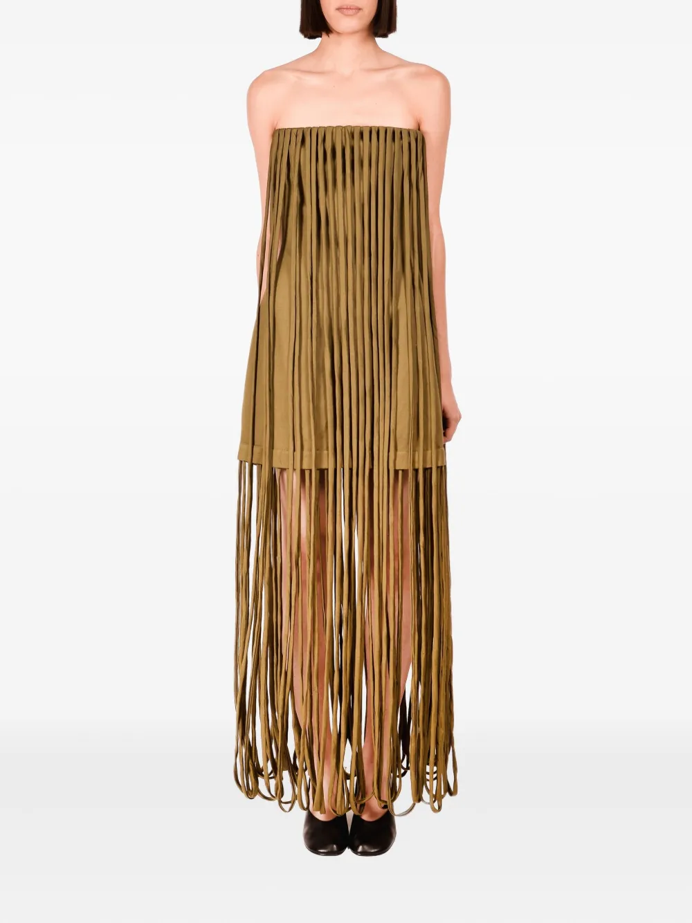 Ioana Ciolacu Jurk met franje - Bruin