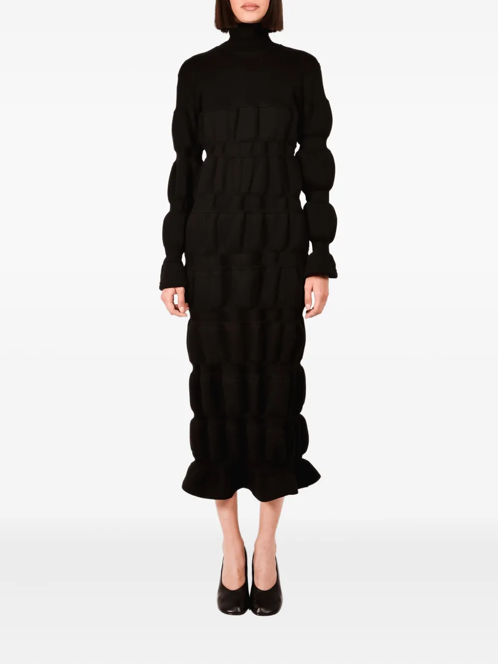 Ioana Ciolacu Jurk met hoge hals - Zwart