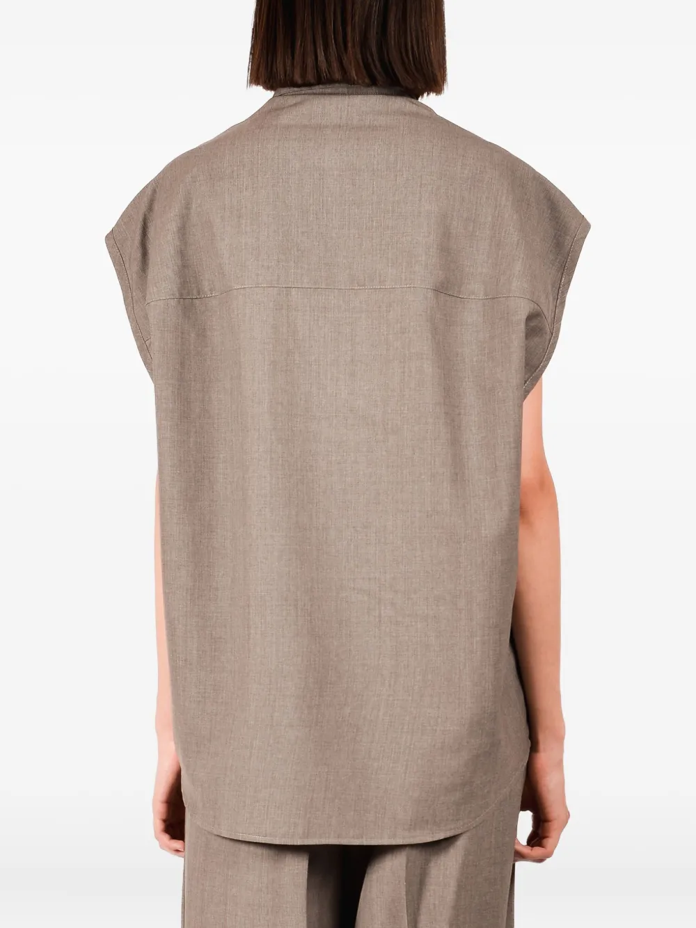 Ioana Ciolacu Sleeveless Panelled Shirt In Brown