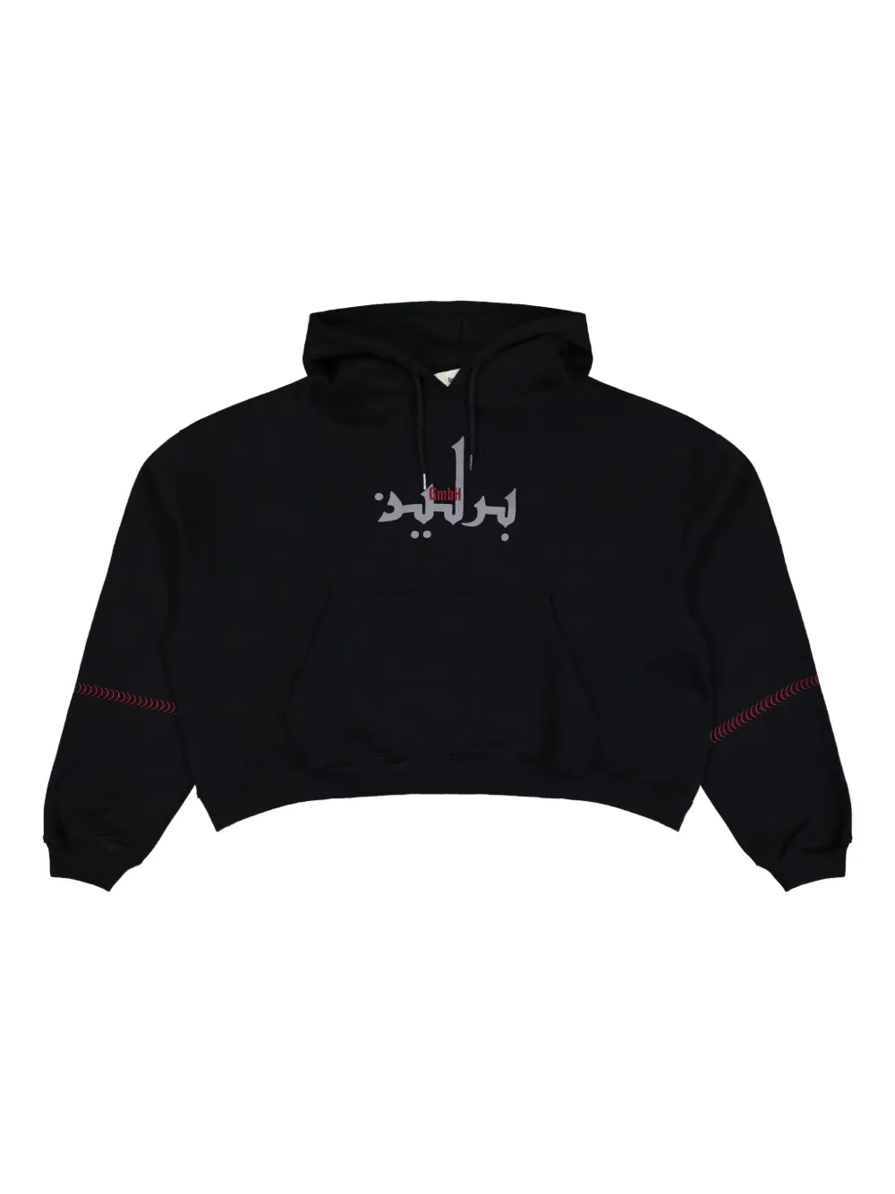Gmbh Logo-embroidery Hooded Sweatshirt In Black