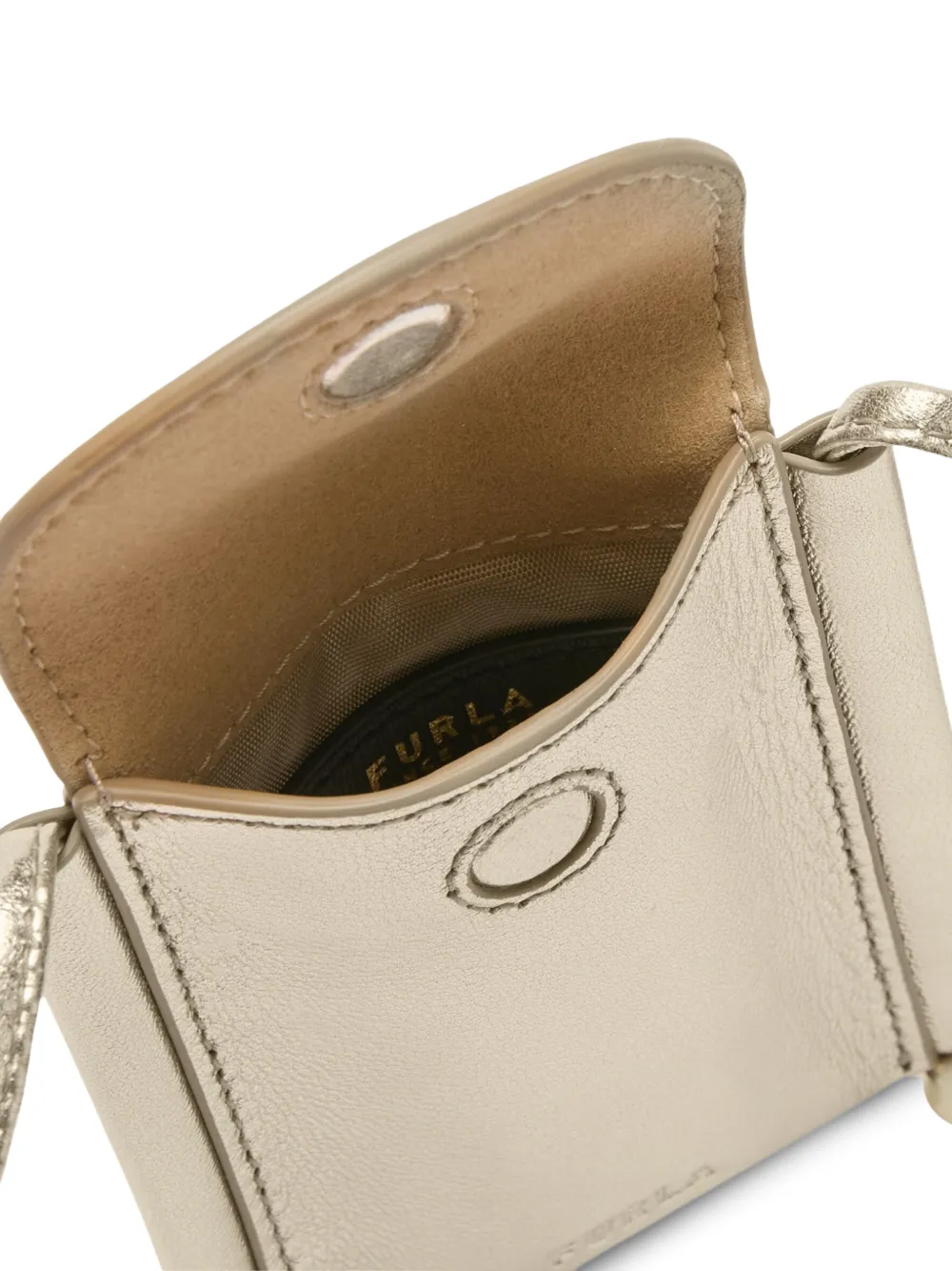 Furla Sfera kleine pasjeshouder met logo Goud