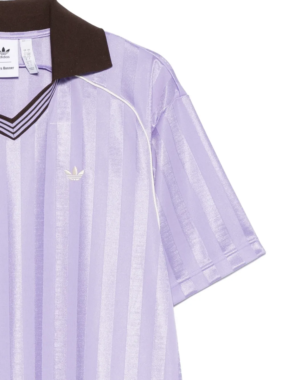 adidas Wales Bonner Football gestreept T-shirt met kraag Paars