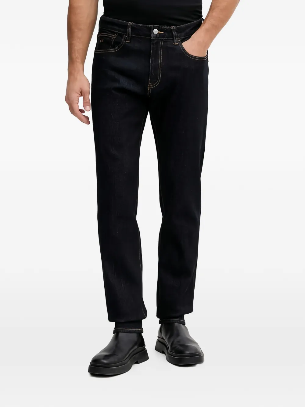 Armani Exchange logo-patch jeans - Blu