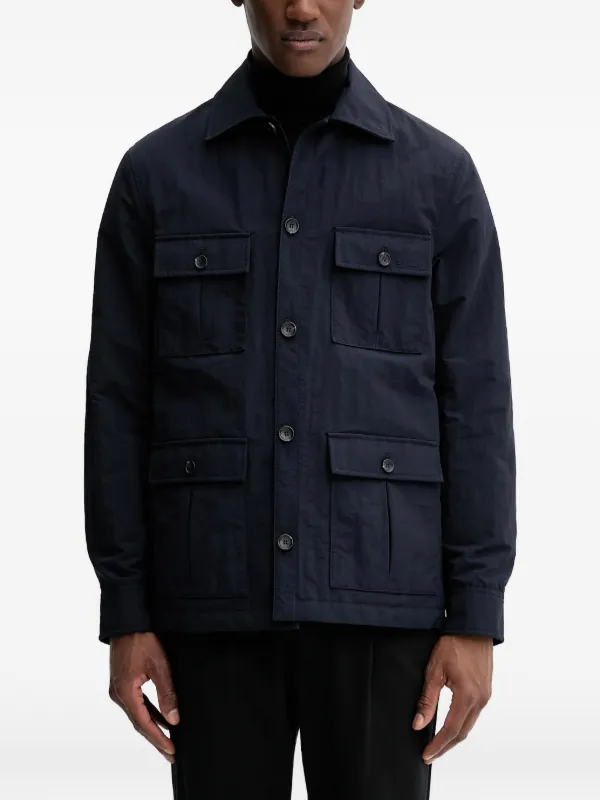 Bally Buttoned Front-pockets Jacket in Blue