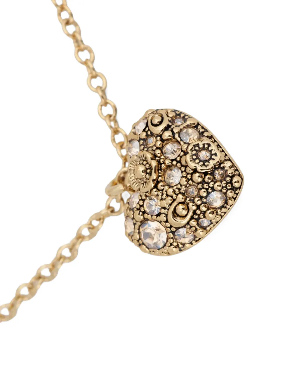 Coach Halsketting en oorbellen met hartbedel - Goud