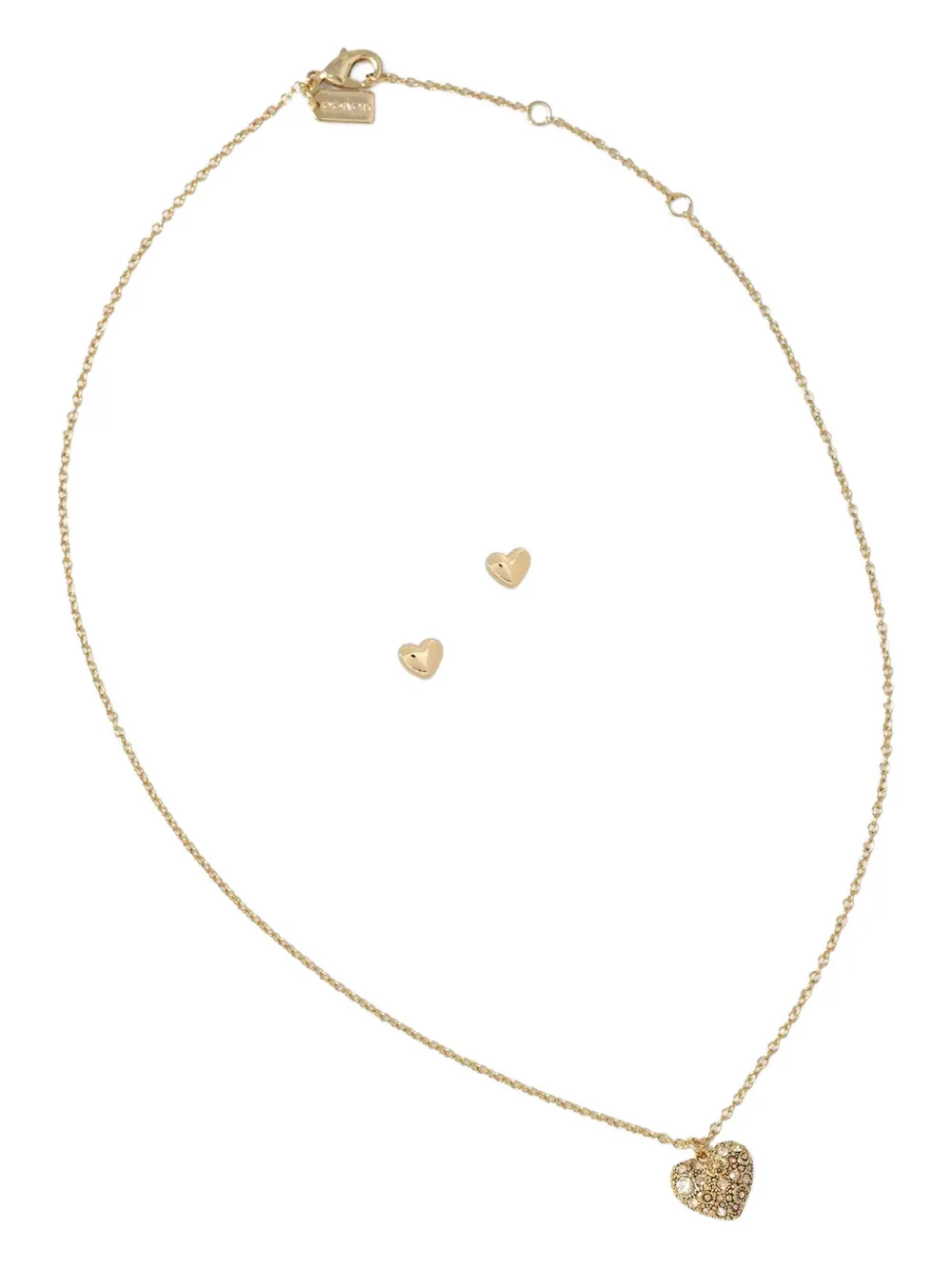 Coach heart necklace and earrings set - Oro