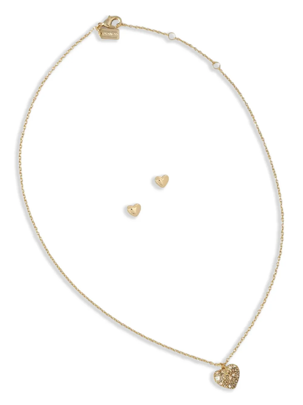 Coach heart necklace and earrings set - Oro