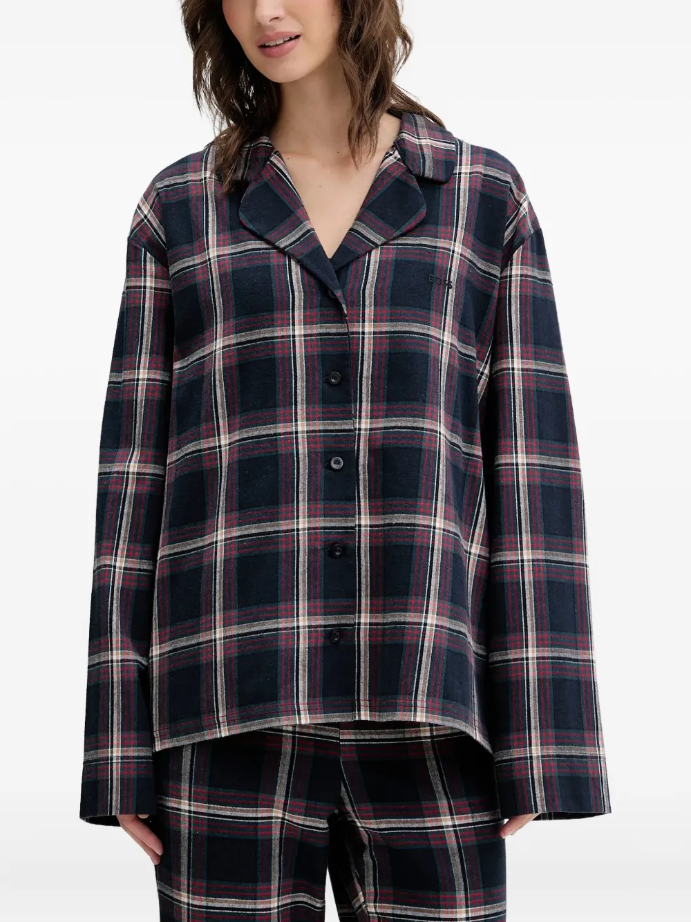 BOSS Holiday pyjama met knopen Blauw