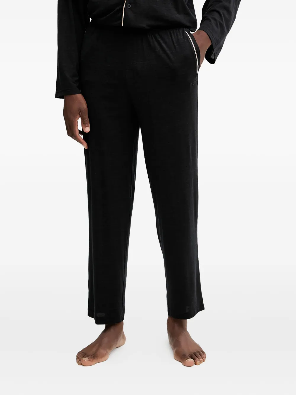 Hugo Boss Merino Button Pajamas In Black