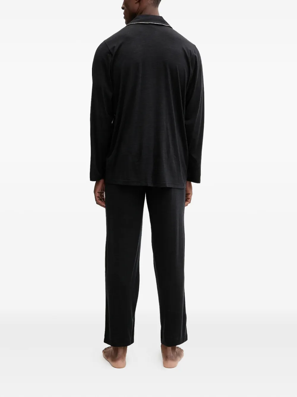 Hugo Boss Merino Button Pajamas In Black