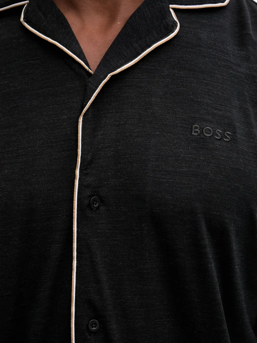 Hugo Boss Merino Button Pajamas In Black