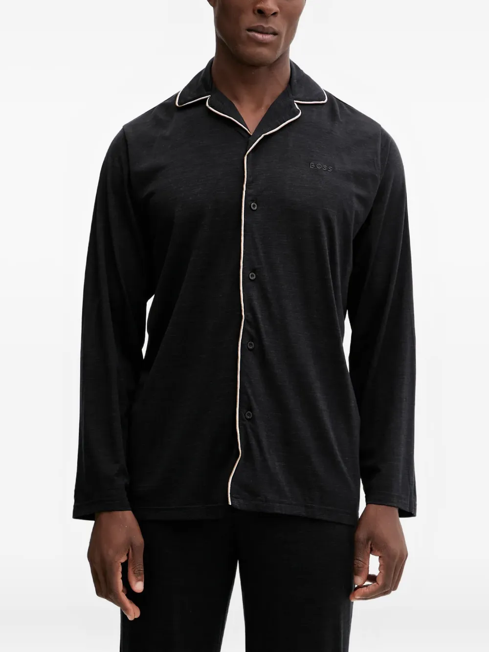 BOSS Merino button pajamas | Black | Image 1