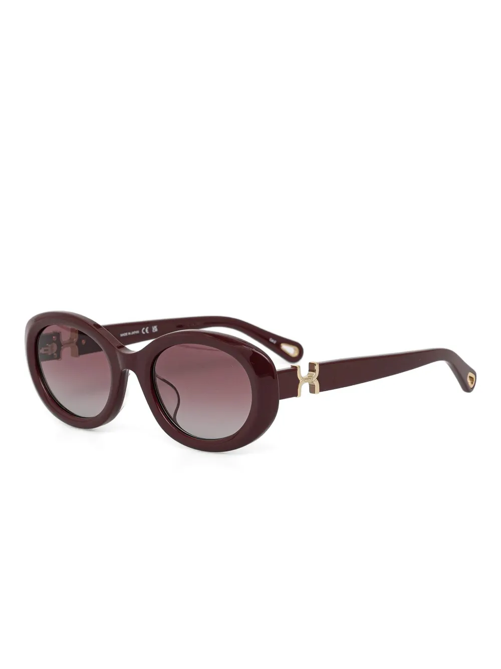 Chloé Eyewear Zonnebril met ovalen montuur - Rood