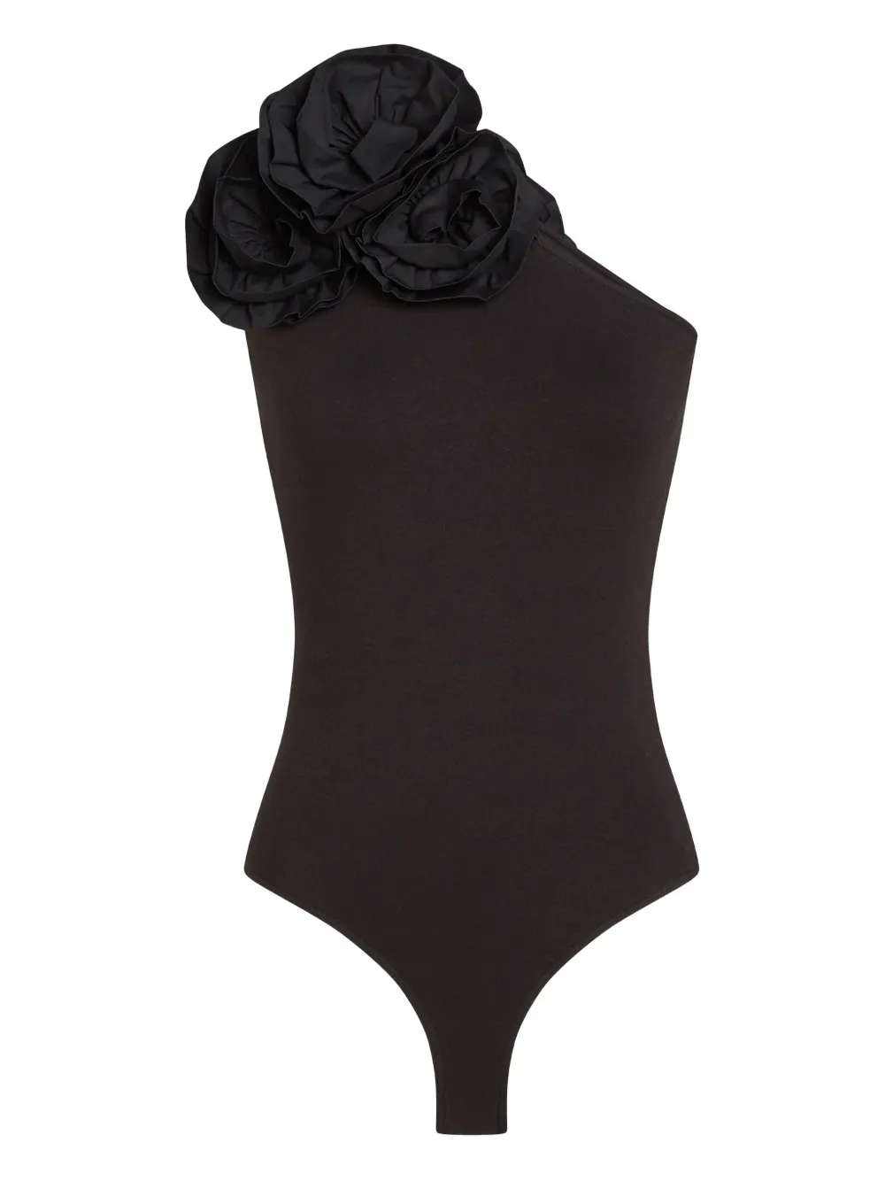 Karl Lagerfeld Flower One-Shoulder-Body - Schwarz