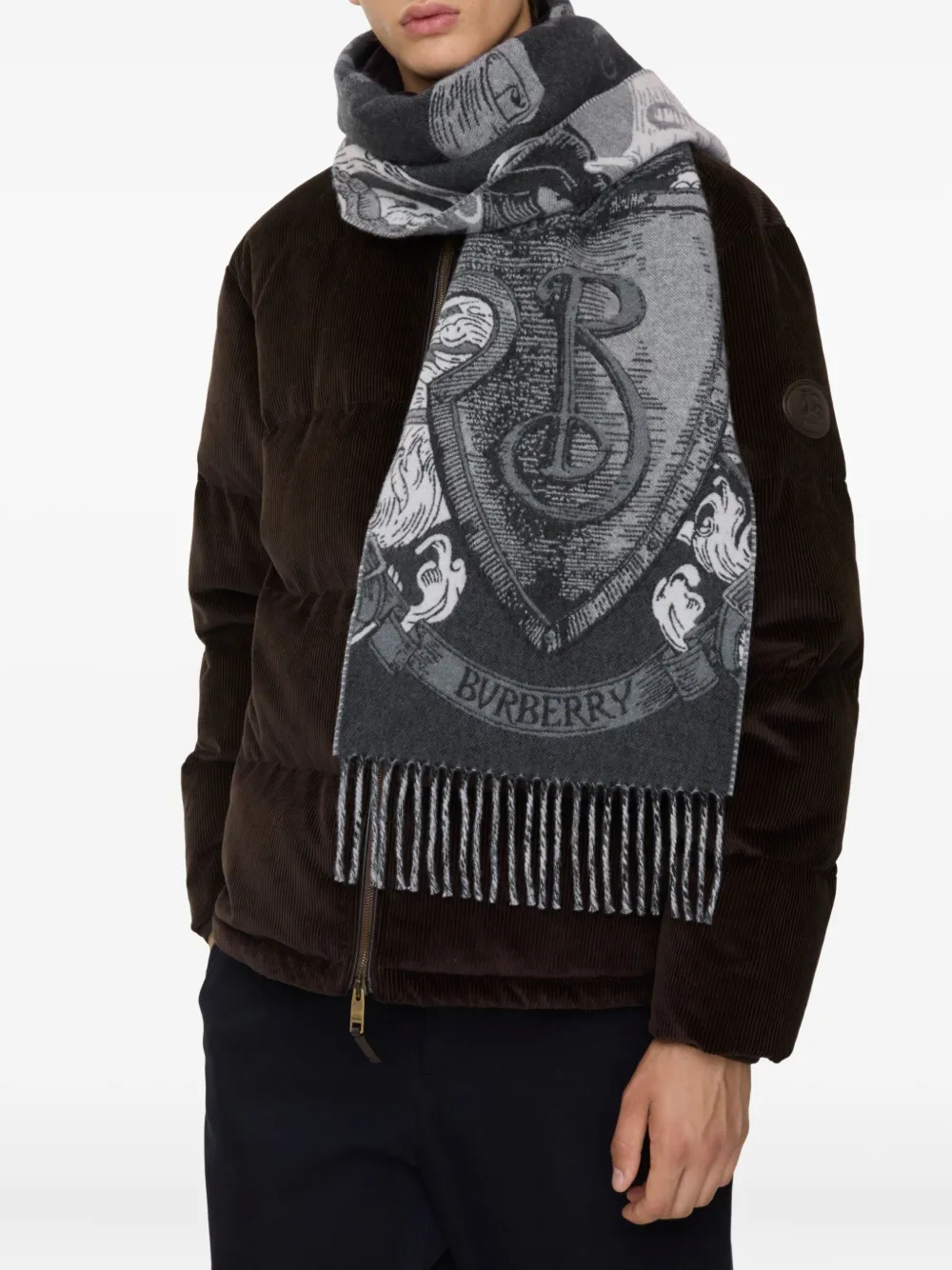 Burberry Etched Knight kasjmier sjaal Grijs