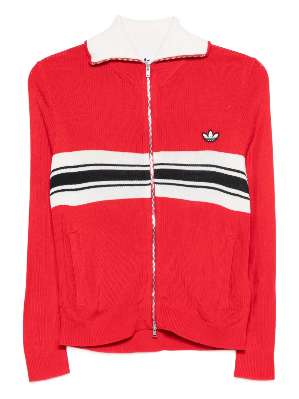 Adidas Originals X Wales Bonner Embroidered-logo Cardigan In Red