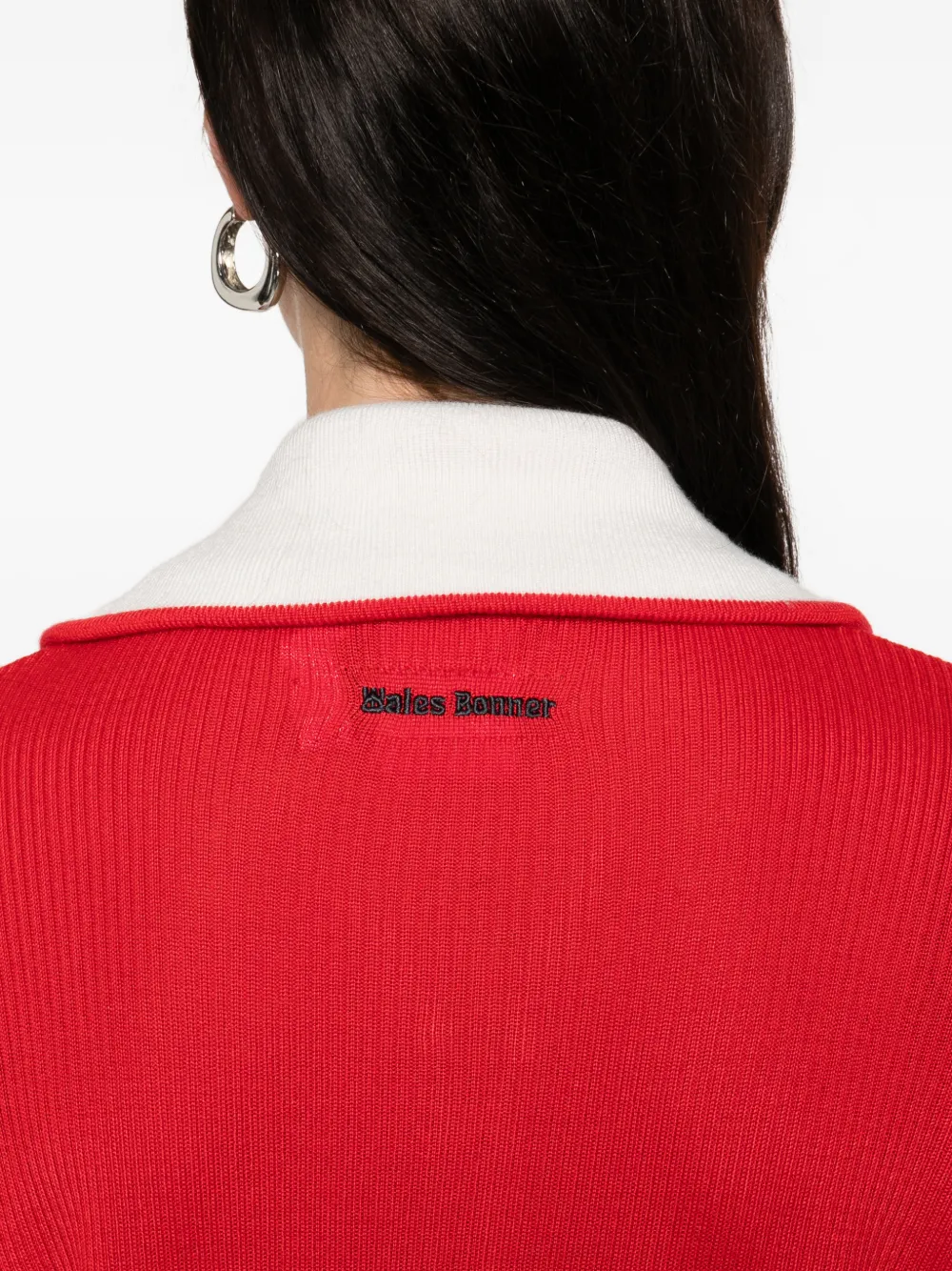 Adidas Originals X Wales Bonner Embroidered-logo Cardigan In Red