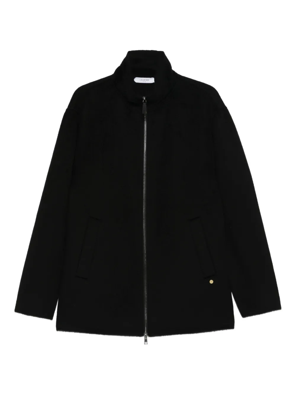 Greyed zip-up jacket | Black | Image 1