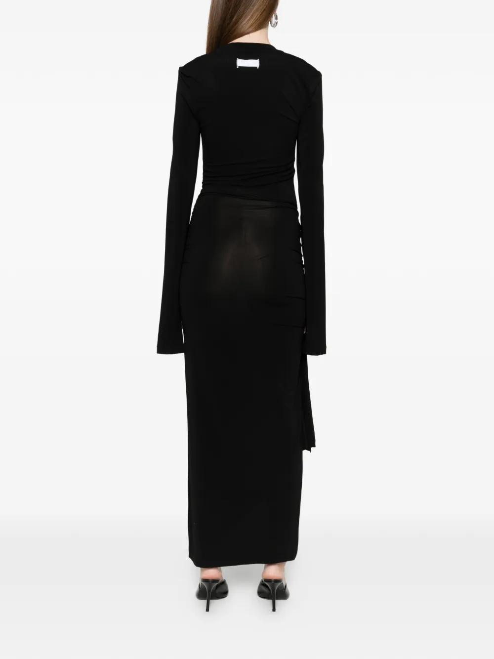 B1archive Ruched Asymmetric Dress In Black