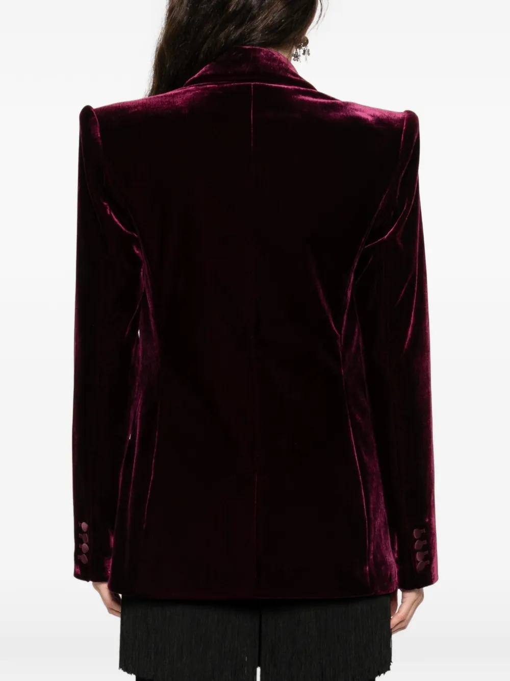 Retroféte Double-breasted Shawl-lapel Jacket In Black