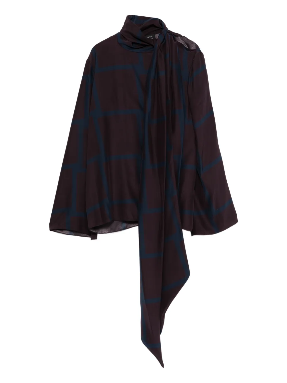 Gianluca Capannolo Antonia Tie Neck Check Blouse In Multi