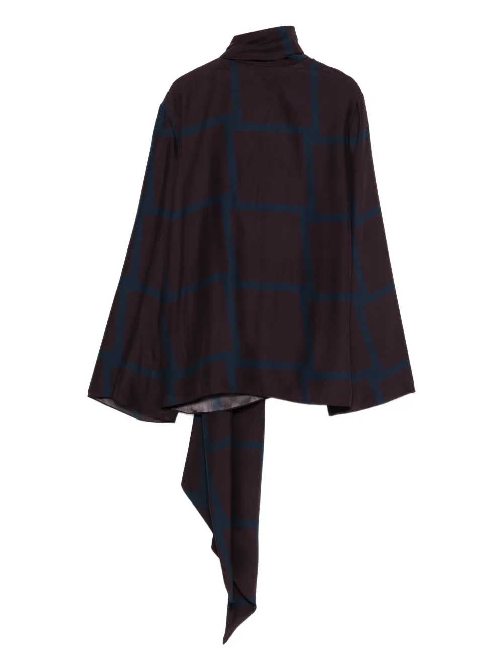 Gianluca Capannolo Antonia tie neck check blouse - Paars