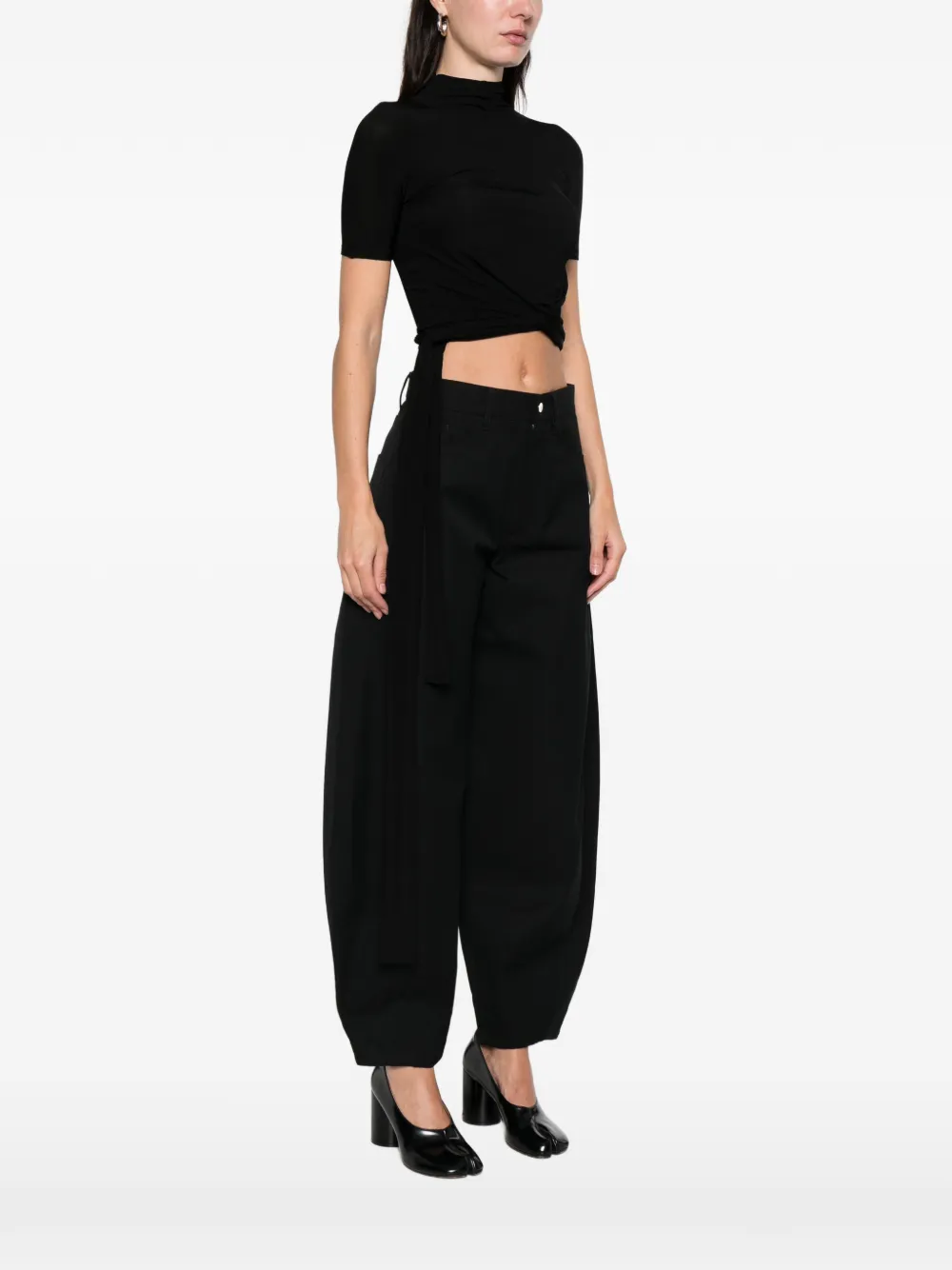 B1archive Self-tie Detail T-shirt In Black