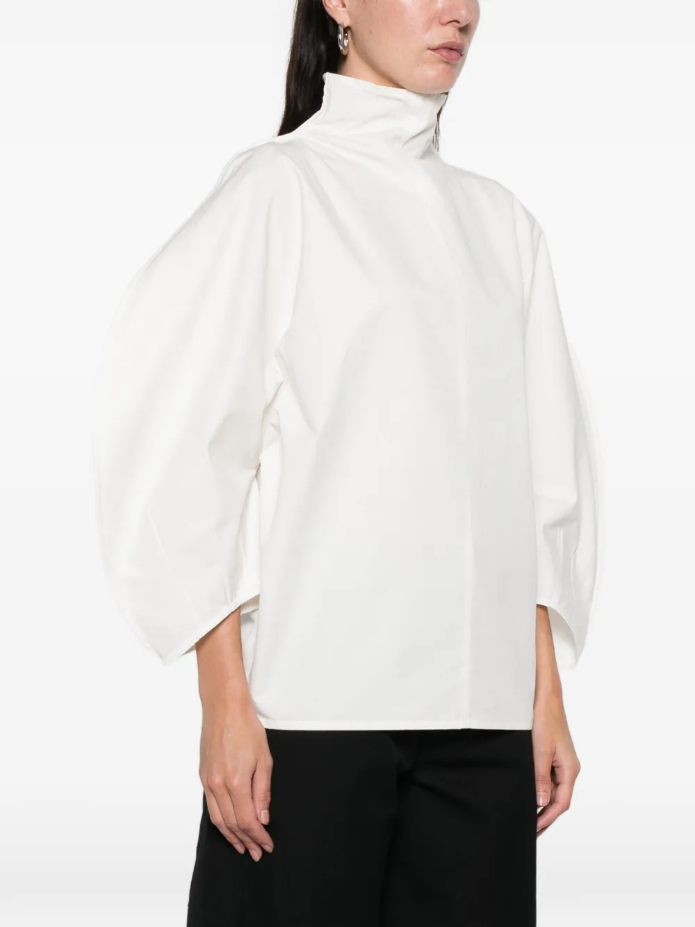 B1archive High-neck Balloon-sleeve Top In Animal Print