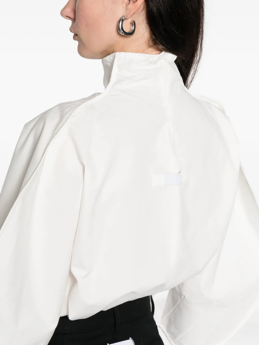 B1archive High-neck Balloon-sleeve Top In Animal Print